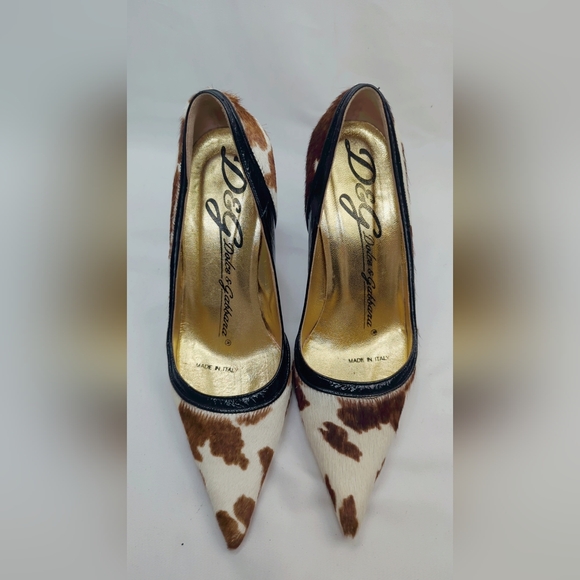 D&G Cow-Print Heels | Pointed Toe | Size 36 | Comes with Box - Picture 7 of 14